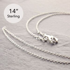 14” Sterling Silver Dainty Necklace (#6-28-1sd-sp) by Megu's Attic